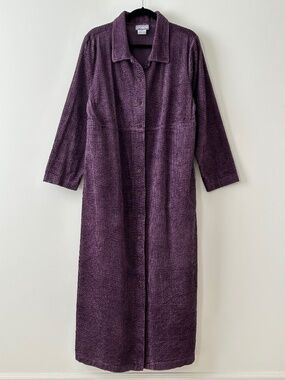 April Cornell 100% Cotton Purple Long Duster Coat